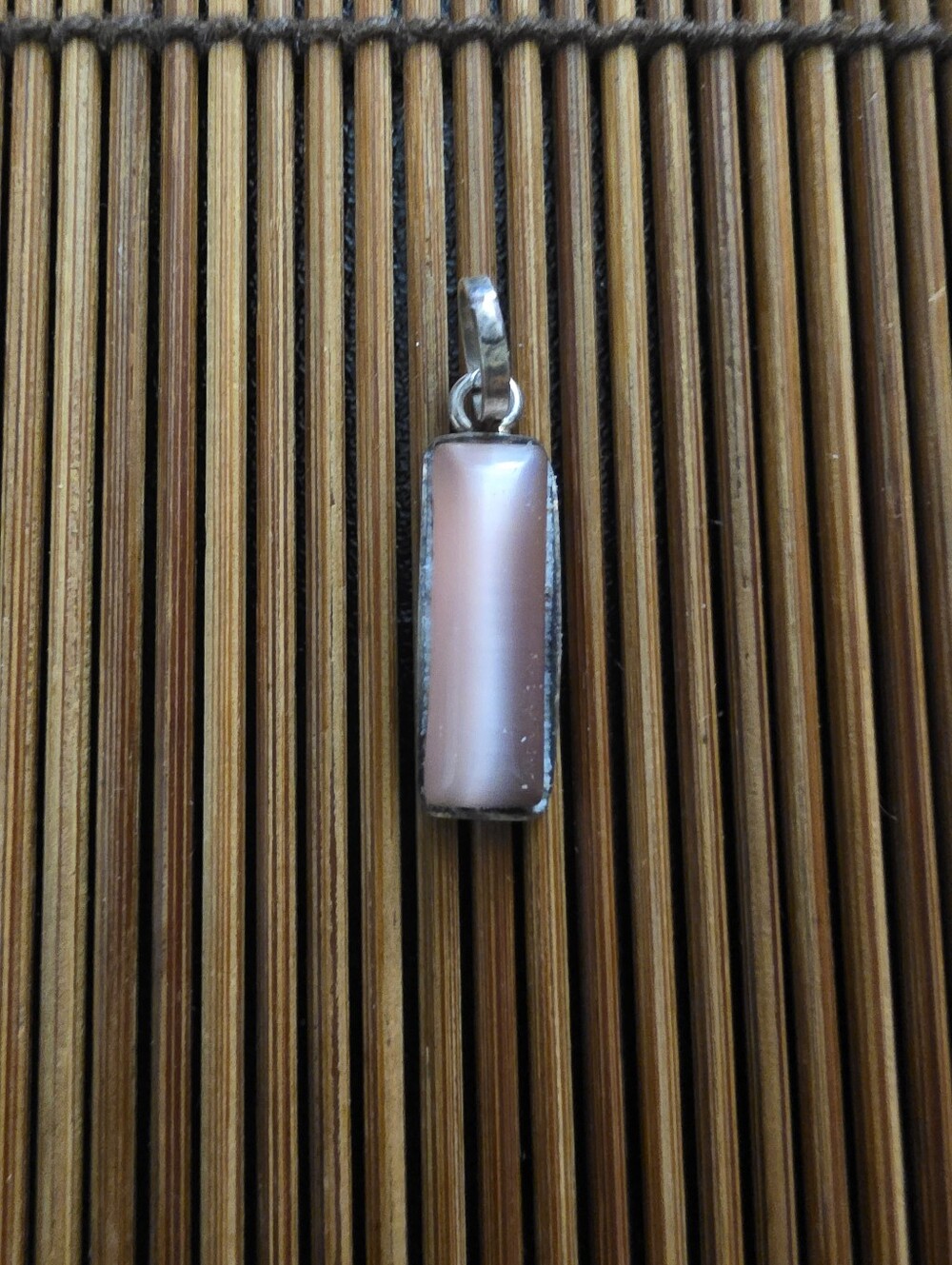 Sterling Silver Rose Quartz Pendant (Vintage)